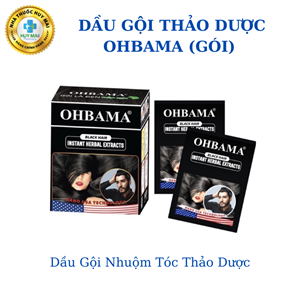 Dầu Gội Nhuộm Tóc Thảo Dược (Gội Là Đen) Ohbama Hộp 10 Gói