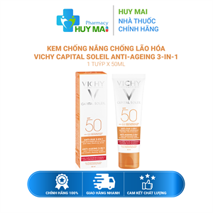 Kem Chống Nắng Chống Lão Hoá Vichy Capital Soleil Anti-Ageing 3-in-1 tuyp 50ml