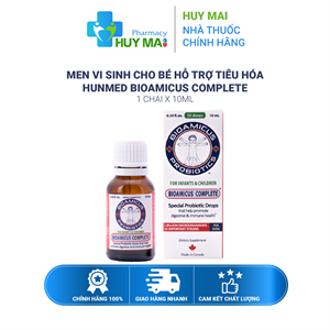 Men Vi Sinh Cho Bé Hỗ Trợ Tiêu Hoá Hunmed Bioamicus Complete Chai 10ml