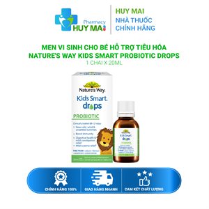 Men Vi Sinh Cho Bé Hỗ Trợ Tiêu Hoá Nature's Way Kids Smart  Probiotic Drops Chai 20ml