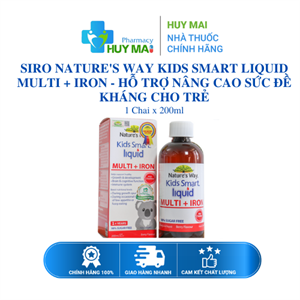 SIRO NATURE'S WAY KIDS SMART LIQUID MULTI + IRON - HỖ TRỢ NÂNG CAO SỨC ĐỀ KHÁNG CHO TRẺ Chai 200ml