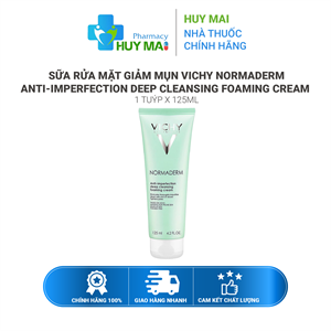 Sữa Rửa Mặt Giảm Mụn Vichy Normaderm Anti-Imperfection Deep Cleasing Foaming Cream 125ml