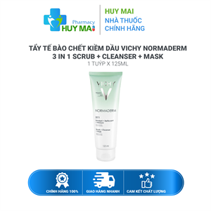 Tẩy Tế Bào Chết Kiềm Dầu Vichy Normaderm 3 in 1 Scrub+Cleanser+Mask 125ml