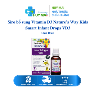 Thực phẩm chức năng Vitamin D3 Nature’s Way Kids Smart Infant Drops VD3 Chai 10 ml