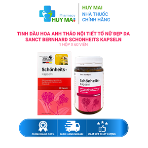 Tinh dầu hoa anh thảo nội tiết tố nữ đẹp da Sanct Bernhard Schonheits Kapseln Hộp 60 viên