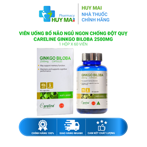 Viên Uống Bổ Não Ngủ Ngon Chống Đột Quỵ Careline Ginkgo Biloba 2500mg