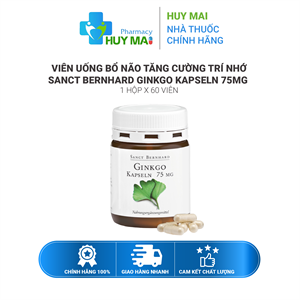 Viên Uống Bổ Não tăng cường trí nhớ Sanct Bernhard Ginkgo Kapseln 75mg