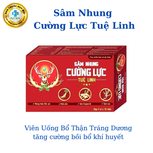 Viên Uống Bổ Thận Tráng Dương Sâm Nhung Cường Lực Tuệ Linh Hộp 30 viên