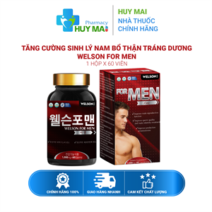 Viên Uống Bổ Thận Tráng Dương Tăng Cương Sinh Lý Nam Welson For Men 60V