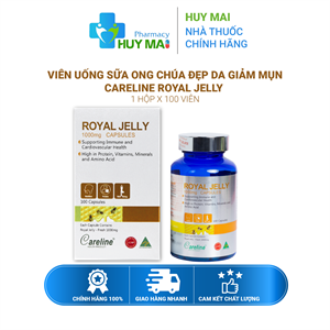 Viên Uống Sữa Ong Chúa Đẹp Da Giảm Mụn Royal Jelly Careline 100V