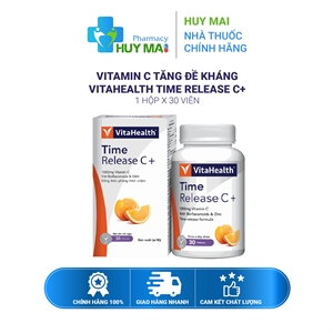 Vitamin C Tăng Đề Kháng VitaHealth Time Release C+ Hộp 30 viên